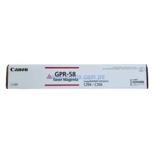 Toner Canon GPR-58 Magenta, Para Fotocopiadoras Canon ADVANCE C256iF C356iF DX C257iF C357iF Con Capacidad De Impresión 18.000 Paginas.