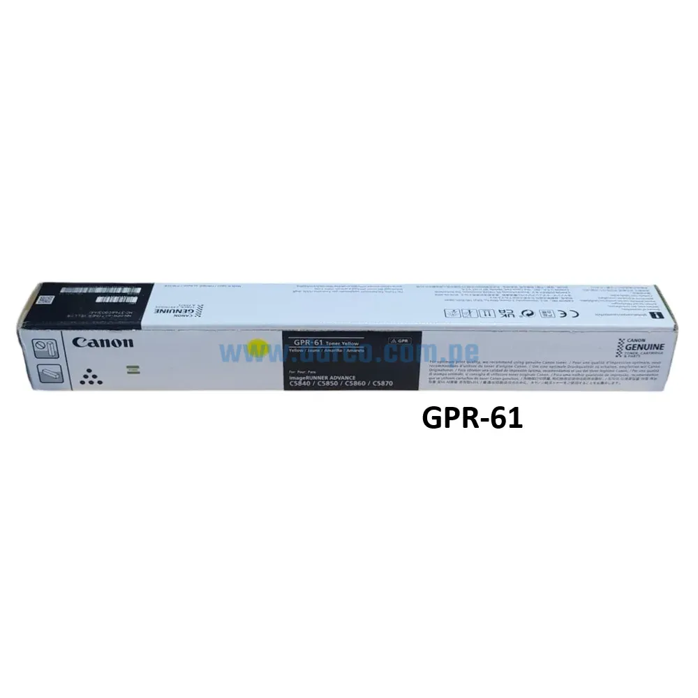 Toner Canon GPR-61 Yellow, Para Fotocopiadoras Canon iR ADV DX C5840i, C5850i, C5860i, C5870i Capacidad De Impresión 60.000 Paginas.