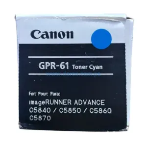 Toner Canon GPR-61 Cyan, Para Fotocopiadoras Canon iR ADV DX C5840i, C5850i, C5860i, C5870i Capacidad De Impresión 60.000 Paginas.