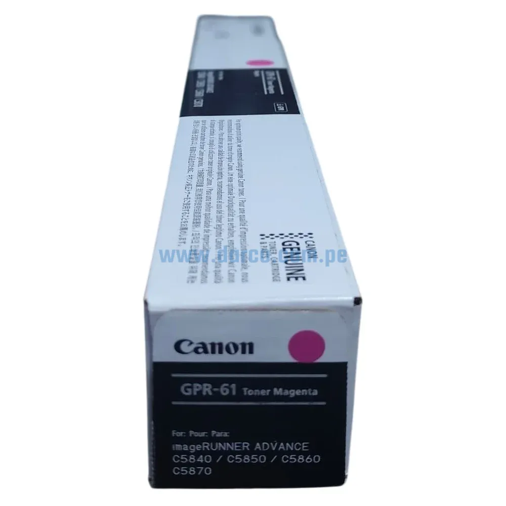 Toner Canon GPR-61 Magenta, Para Fotocopiadoras Canon iR ADV DX C5840i, C5850i, C5860i, C5870i Capacidad De Impresión 60.000 Paginas.