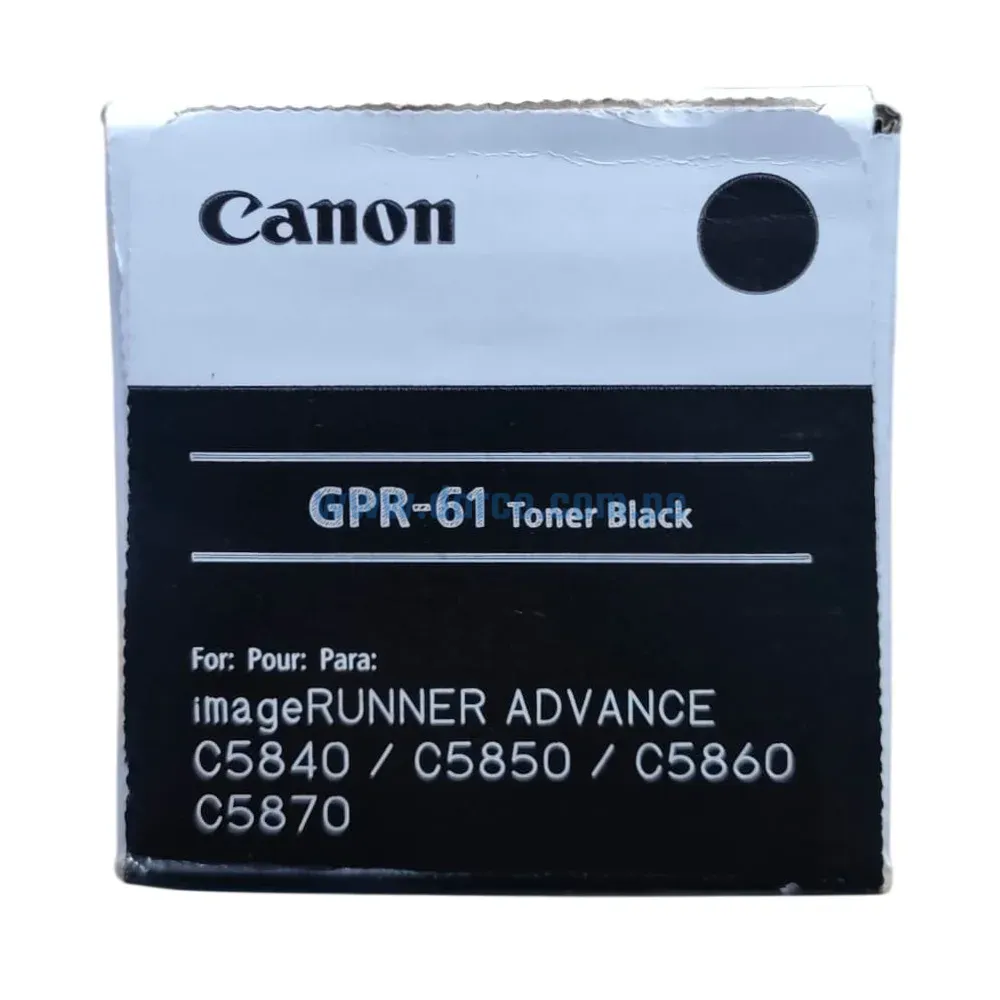Toner Canon GPR-61 Negro, Para Fotocopiadoras Canon iR ADV DX C5840i, C5850i, C5860i, C5870i Capacidad De Impresión 71.000 Paginas.
