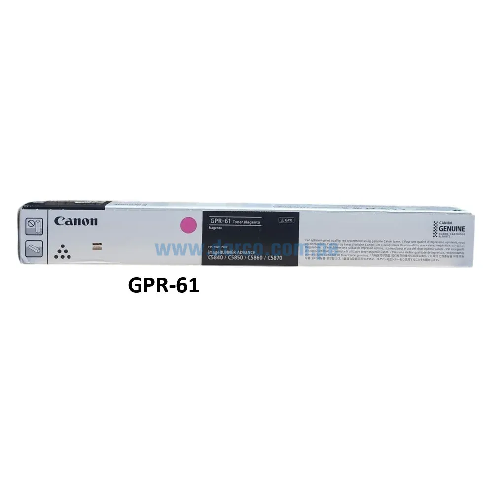 Toner Canon GPR-61 Magenta, Para Fotocopiadoras Canon iR ADV DX C5840i, C5850i, C5860i, C5870i Capacidad De Impresión 60.000 Paginas.