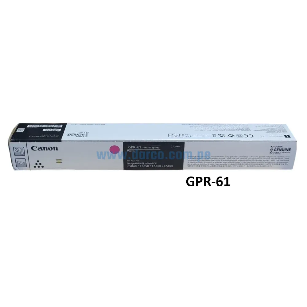 Toner Canon GPR-61 Magenta, Para Fotocopiadoras Canon iR ADV DX C5840i, C5850i, C5860i, C5870i Capacidad De Impresión 60.000 Paginas.