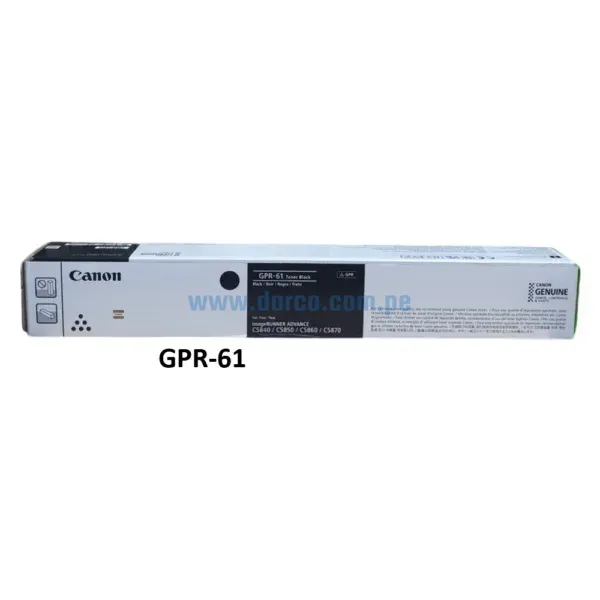 toner-canon-gpr-61-negro-imagerunner-advance-c5840-c5850-c5860-original Toner Canon GPR-61 Negro, Para Fotocopiadoras Canon iR ADV DX C5840i, C5850i, C5860i, C5870i Capacidad De Impresión 71.000 Paginas.
