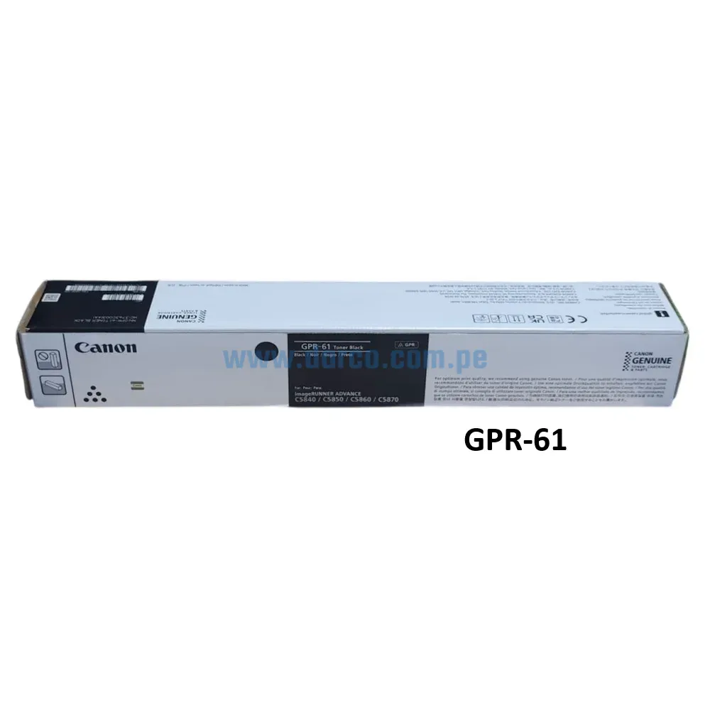 Toner Canon GPR-61 Negro, Para Fotocopiadoras Canon iR ADV DX C5840i, C5850i, C5860i, C5870i Capacidad De Impresión 71.000 Paginas.