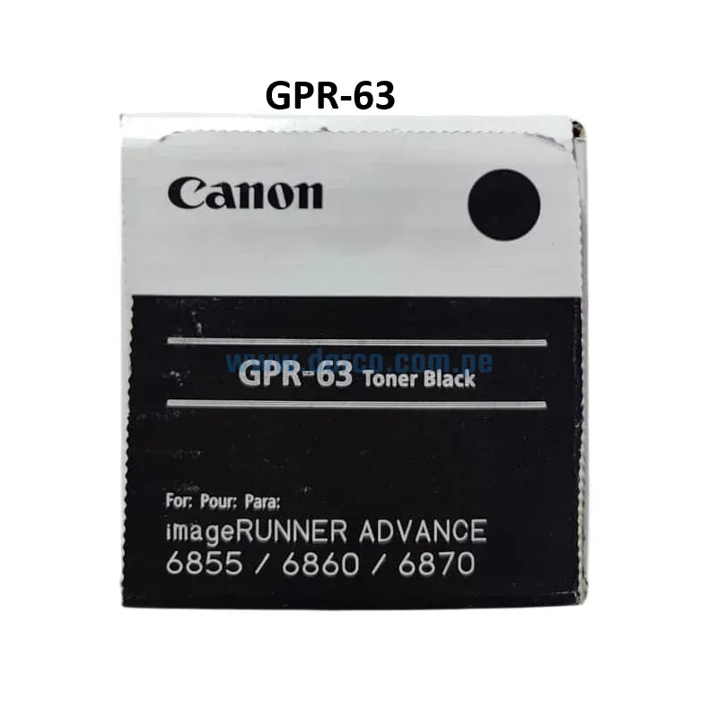 Toner Canon GPR-63 Negro, Para Impresoras Canon iR ADV DX 6855i 6860i 6870i Con Capacidad De Impresión 71.500 Paginas. Elije Lo Mejor.