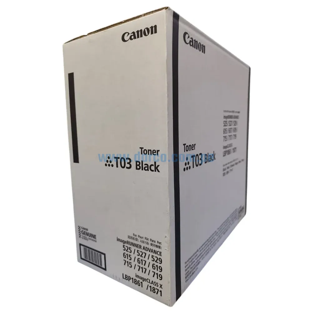 Toner Canon T03 Negro, Para Impresoras ADV DX527i / DX529i / DX615i, Capacidad De Impresión 51.500 Paginas. Envíos a Nivel Nacional