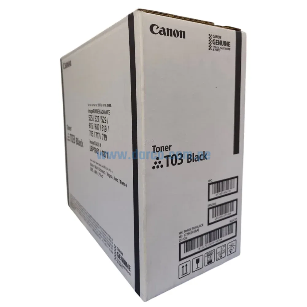 Toner Canon T03 Negro, Para Impresoras ADV DX527i / DX529i / DX615i, Capacidad De Impresión 51.500 Paginas. Envíos a Nivel Nacional