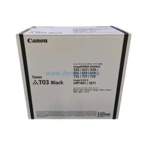 Toner Canon T03 Negro, Para Impresoras ADV DX527i / DX529i / DX615i, Capacidad De Impresión 51.500 Paginas. Envíos a Nivel Nacional