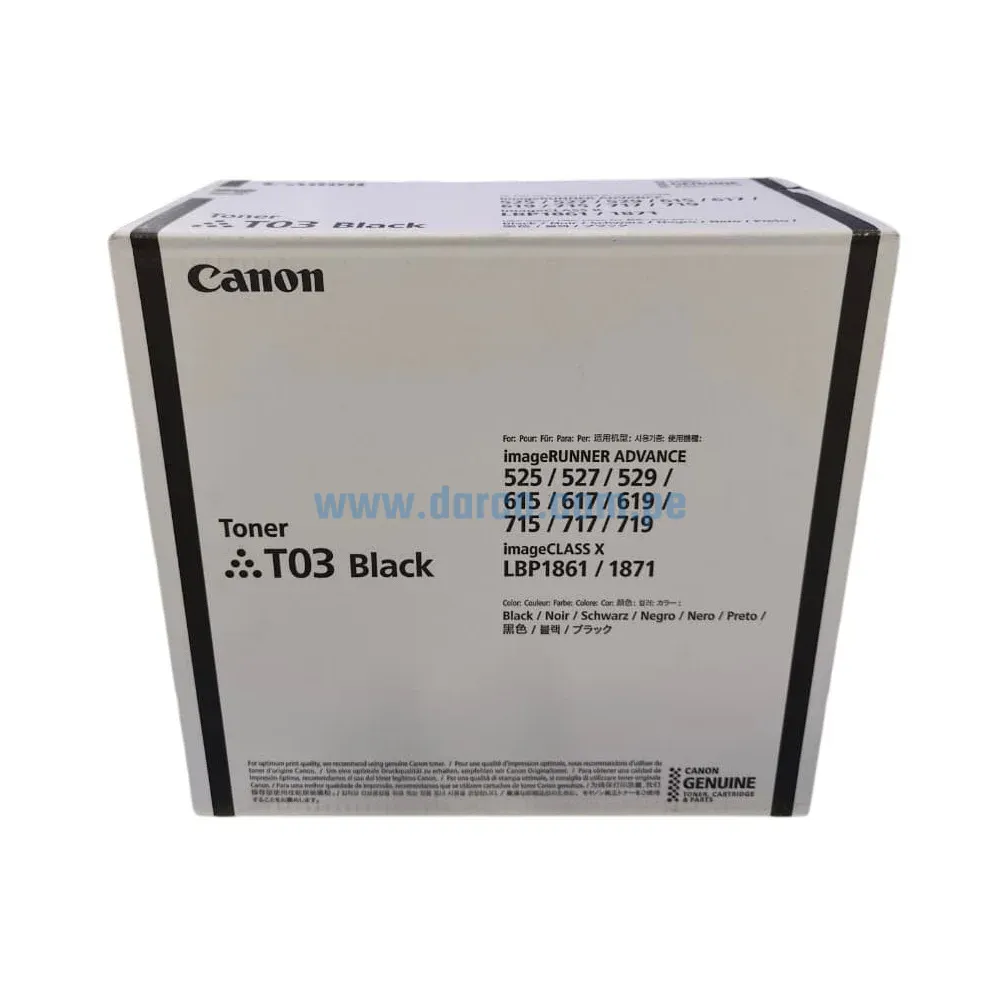 Toner Canon T03 Negro, Para Impresoras ADV DX527i / DX529i / DX615i, Capacidad De Impresión 51.500 Paginas. Envíos a Nivel Nacional