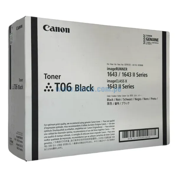 Toner Canon T06 Negro, Para Impresoras 1643if / 1643i / 1643P Capacidad De Impresión 20.500 Paginas. Envíos a Nivel Nacional