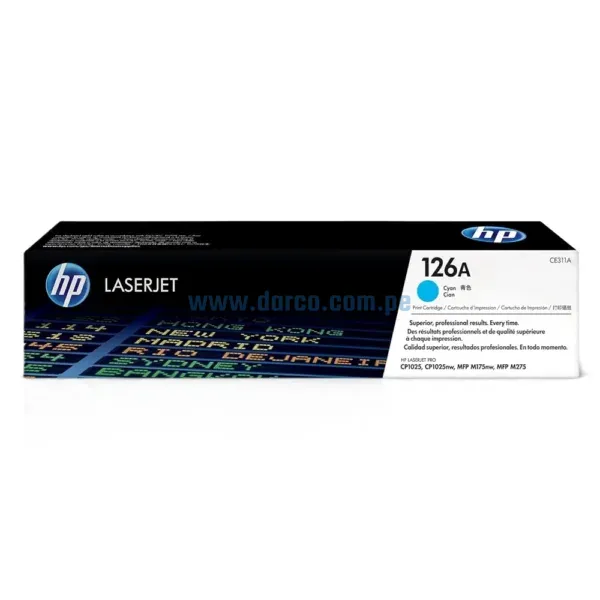 Toner Hp CE311A 126A Cyan, Para Impresoras Hp LaserJet MFP CP1025nw, M175nw, M175a, M275, CP1020 Rendimiento De 1,000 Paginas