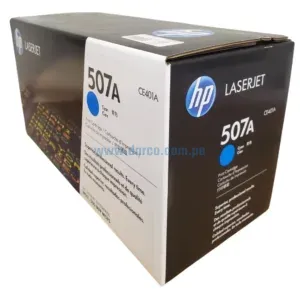 Toner HP CE401A 507A Cyan, Para Impresoras Hp LaserJet M551N, M551DN, M551xh, MFP M575dn, M575f, M570dn. Rendimiento 6,000 Paginas