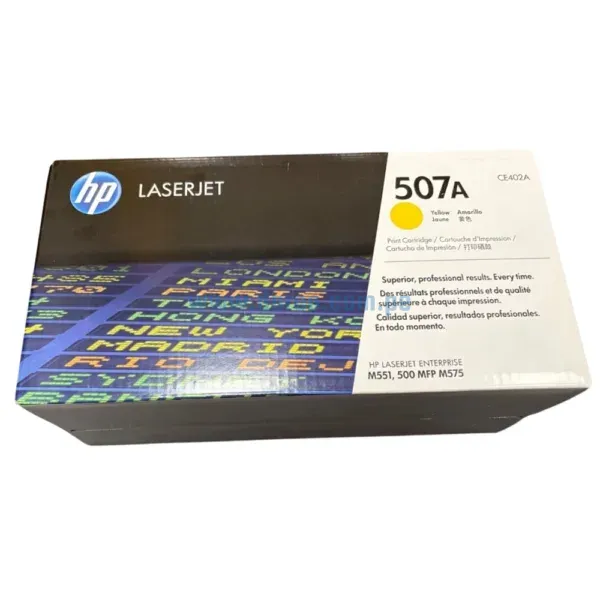 Toner HP CE402A 507A Amarillo, Para Impresoras Hp LaserJet M551N, M551DN, M551xh, MFP M575dn, M575f, M570dn. Rendimiento 6,000 Paginas