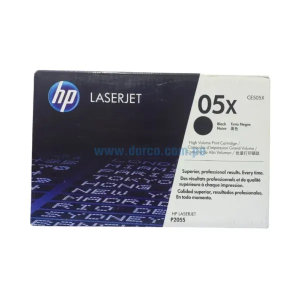 Cartucho De Toner Hp CE505X (05X) Black, Para Impresoras Hp LaserJet P2035 / P2035n / P2055d / P2055dn / P2055x, Rendimiento 6.500 Páginas.