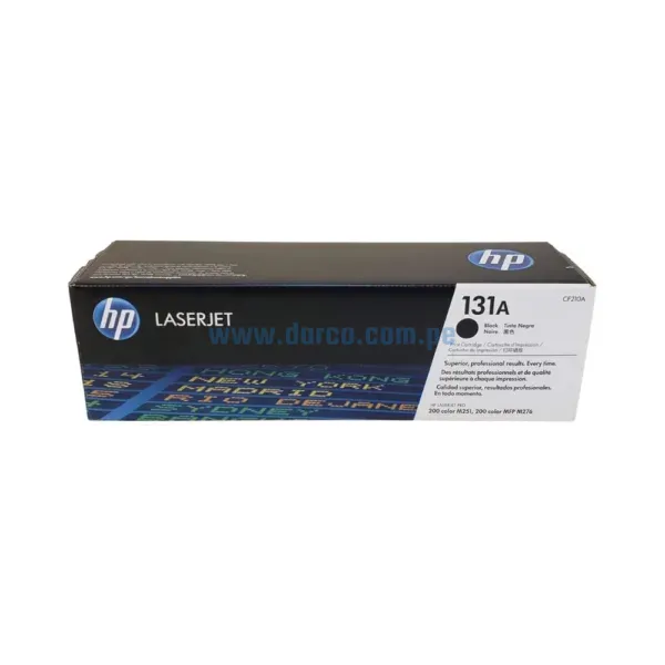 Toner Hp CF210A (131A) Negro, Para Impresoras Hp LaserJet Pro 200 color M251, M251n, M251nw, MFP M276, M276n, M276nw, 1.6k
