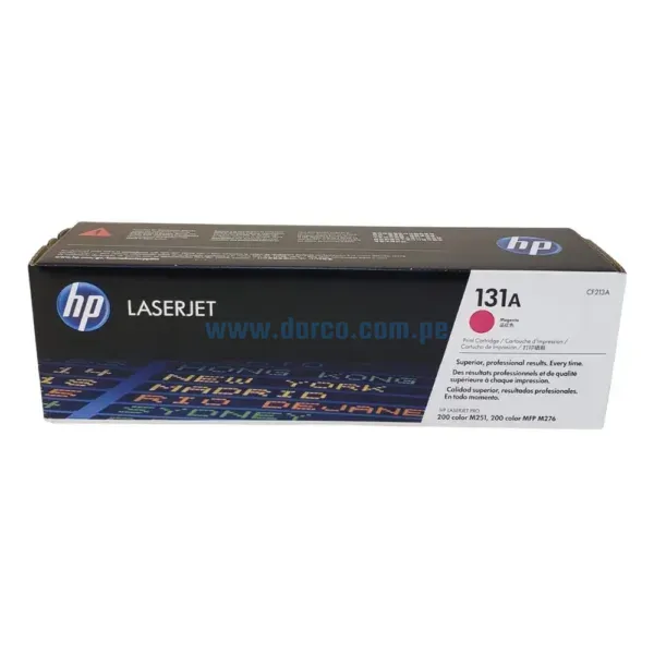 Toner Hp CF213A (131A) Magenta, Para Impresoras Hp LaserJet Pro 200 color M251, M251n, M251nw, MFP M276, M276n, M276nw, 1.8k