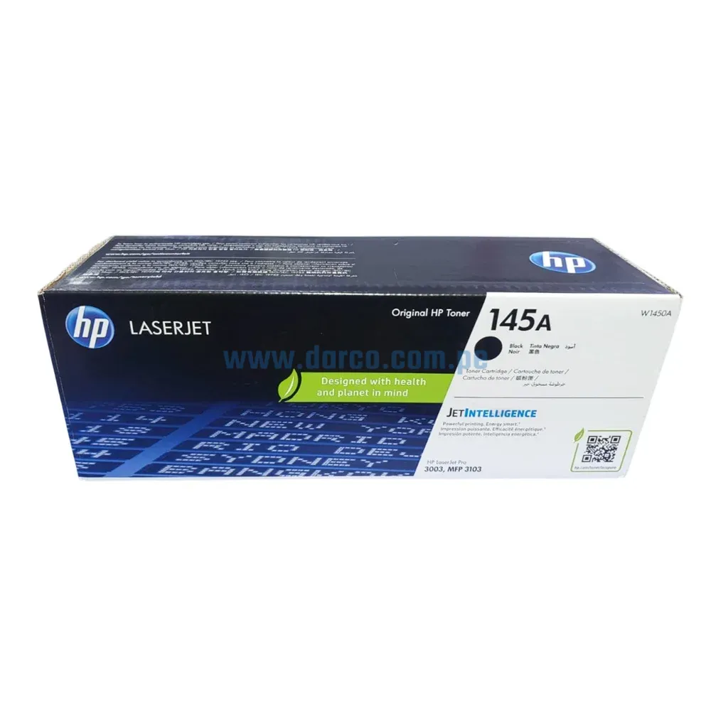 Toner Hp W1450A 145A Black, Compatible Con Impresoras Hp Pro 3003dw / 3001dw / 3001dwe / 3101fdw / MFP 3103fdw, Rendimiento: 1,700 Paginas.