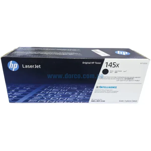Cartucho De Toner Hp W1450X 145X Black, Para Impresoras Hp LaserJet Pro 3003dw, 3001dw, 3001dwe, 3101fdw, MFP 3103fdw