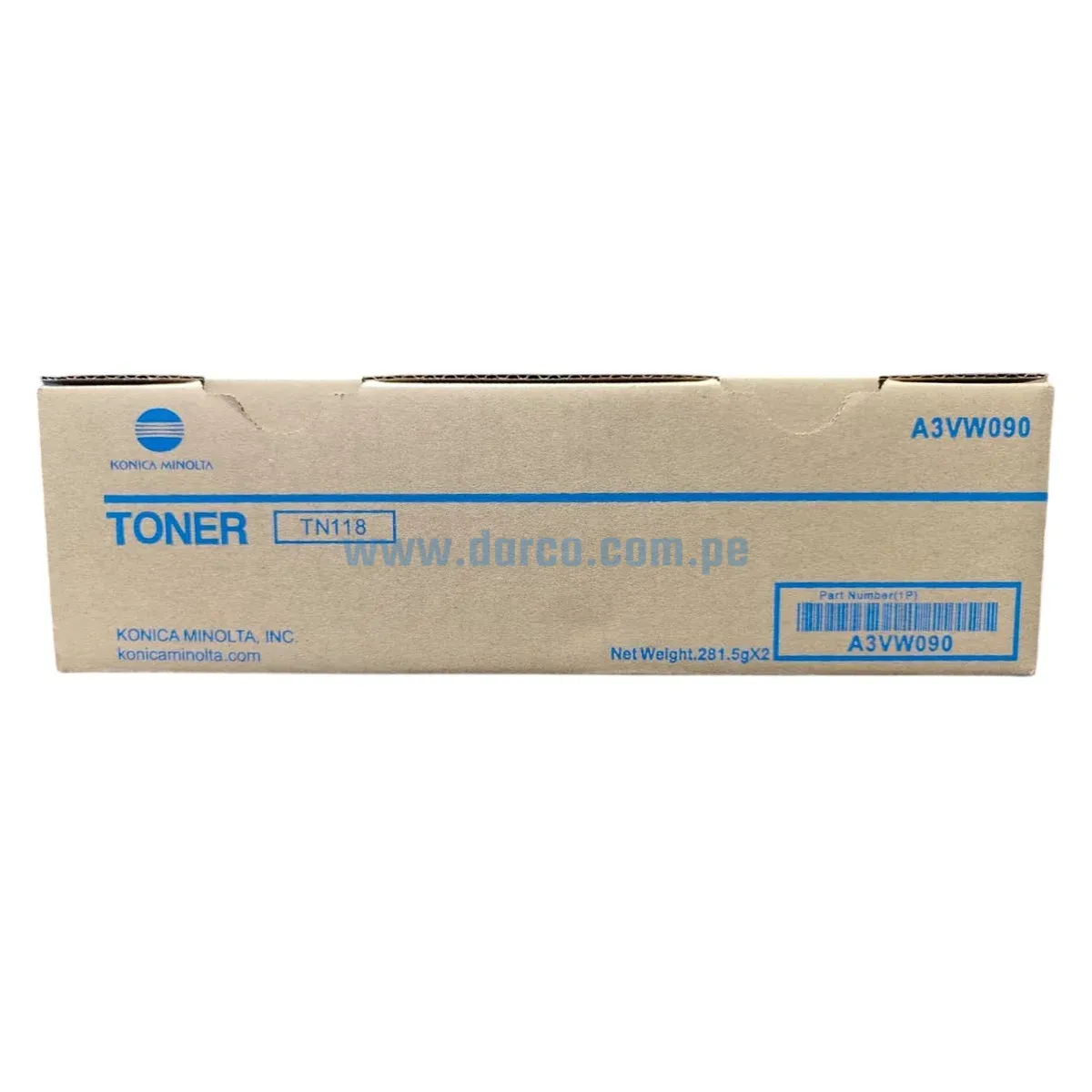 Toner Konica Minolta TN-118 A3VW090 Negro, Para Impresora Fotocopiadora Konica Minolta Bizhub 195, 206, 215, 226, Rendimiento 12.000 Pag.