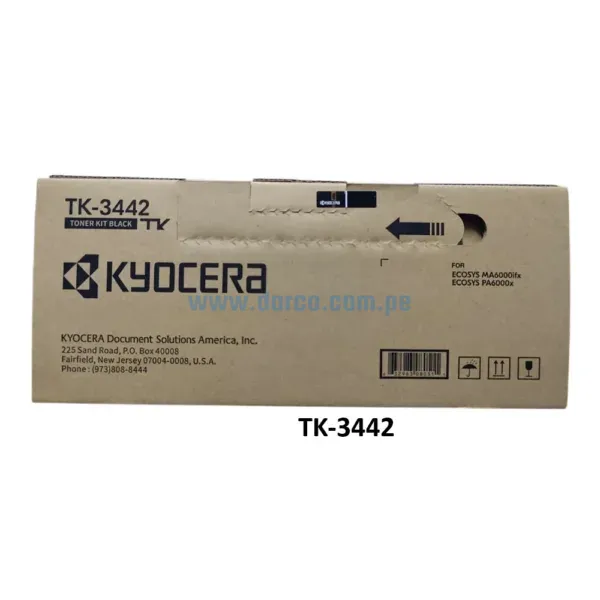 Toner Kyocera TK-3442 Black, Para Impresoras Kyocera Ecosys MA6000ifx, PA6000x Con Alto Rendimiento De 40.500 Páginas, Envios a Nivel Nacional.
