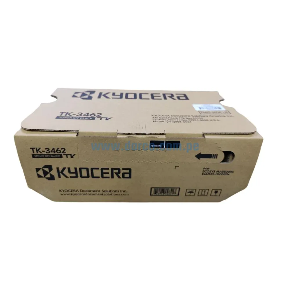 Toner Kyocera TK-3462 Black 1T0C0W0US1. Para Impresoras Kyocera Ecosys MA5500IFX / PA550X, De Alto Rendimiento 25.000 Páginas.