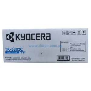 Toner Kyocera TK-5382C Cyan. Para Impresoras Kyocera For Ecosys MA4000cix, MA4000cifx, PA4000cx Rendimiento 10.000 Páginas.