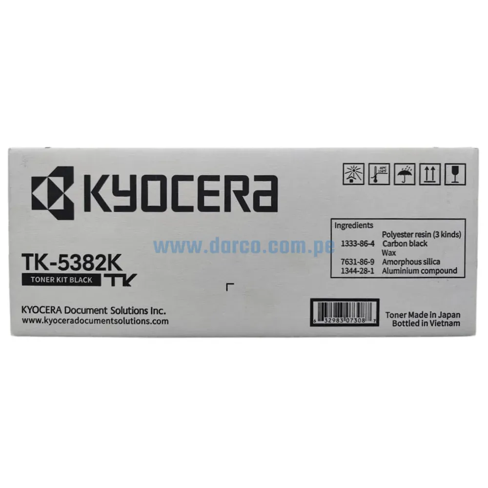 Toner Kyocera TK-5382K Black. Para Impresoras Kyocera For Ecosys MA4000cix, MA4000cifx, PA4000cx Rendimiento 13.000 Páginas.