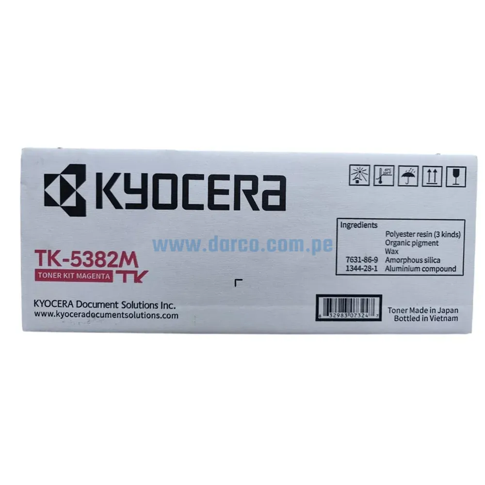 Toner Kyocera TK-5382M Magenta Para Impresoras Kyocera For Ecosys MA4000cix, MA4000cifx, PA4000cx Rendimiento 10.000 Páginas.