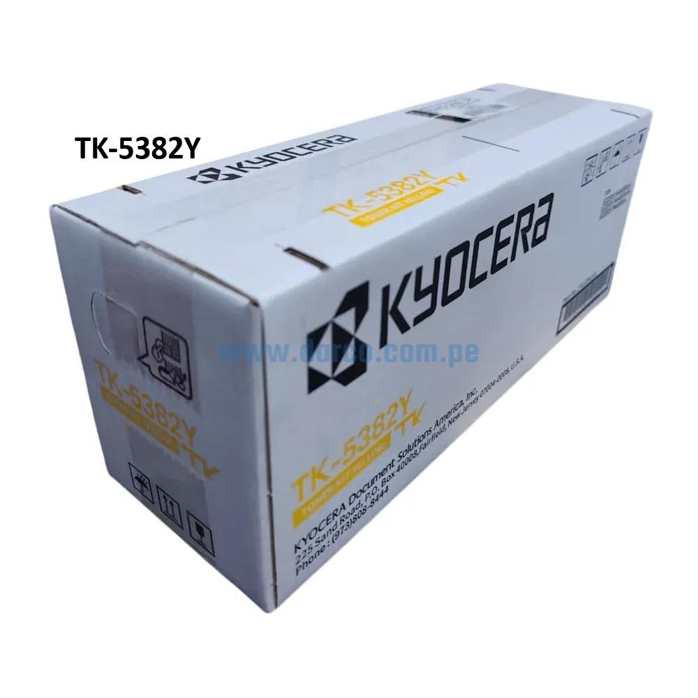 Toner Kyocera TK-5382Y Amarillo Para Impresoras Kyocera For Ecosys MA4000cix, MA4000cifx, PA4000cx Rendimiento 10.000 Páginas.