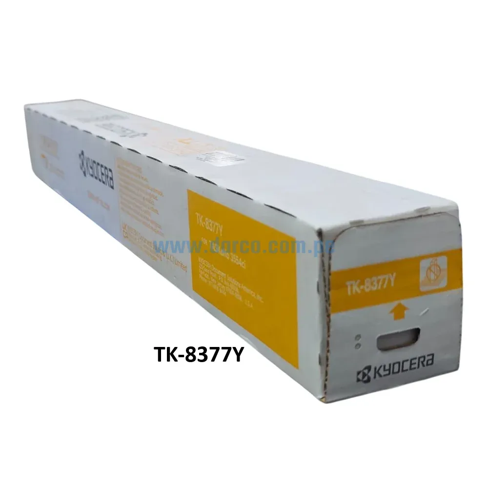Toner Kyocera TK-8377Y Amarillo, Para Impresora Kyocera TASKalfa 3554ci, Con Rendimiento De 20.000 Páginas. Envios a Nivel Nacional