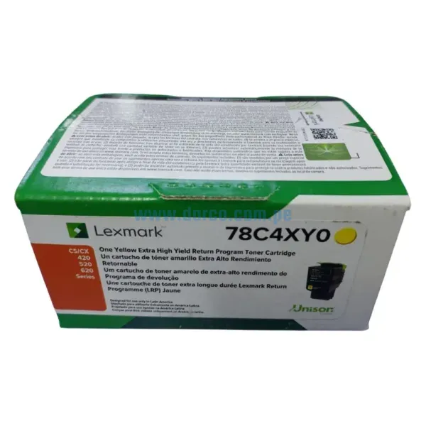 toner-lexmark-78c4xy0-cx622-cx522-cs421-cs521-cx421-cs622-amarillo Cartucho De Toner Lexmark 78C4XY0 Amarillo, Para Impresoras Lexmark CX622ade, CS421dn, CS521dn, CX625, CX522ade, CS622de, CX421, 5k