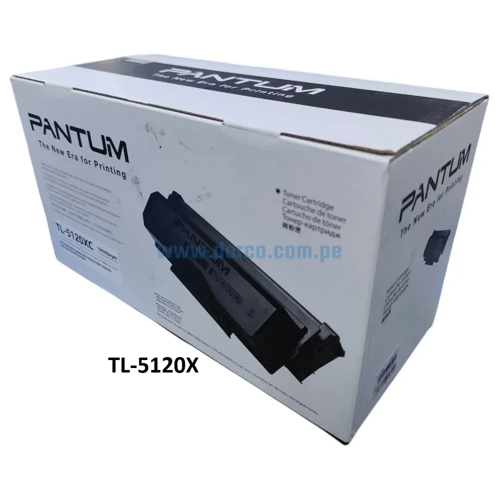 Toner Pantum TL-5120X Negro, Para impresoras Pantum BP5100DN, BP5100DW, BM5100ADN, BM5100ADW, BM5100FDW Rendimiento 15,000 Páginas.