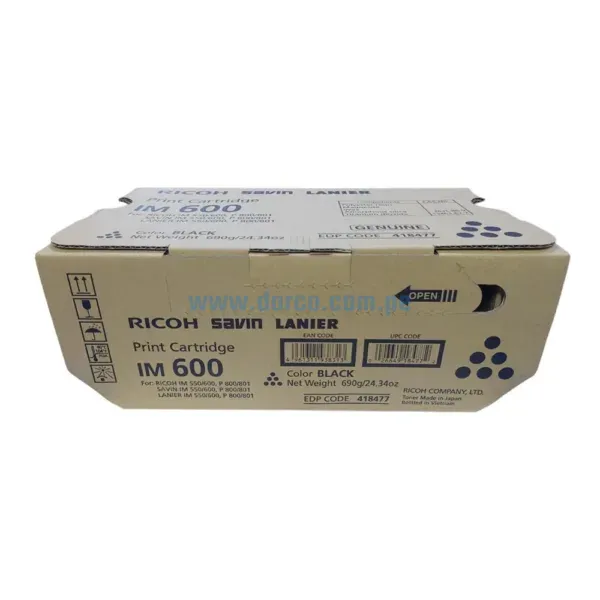 toner-ricoh-im-550-im-600-p800-p801-black Cartucho De Toner Ricoh IM 550, IM 600 Negro, Para impresoras Ricoh IM 550, IM 600, P800, P801 Alto Rendimiento 25,000 Páginas.