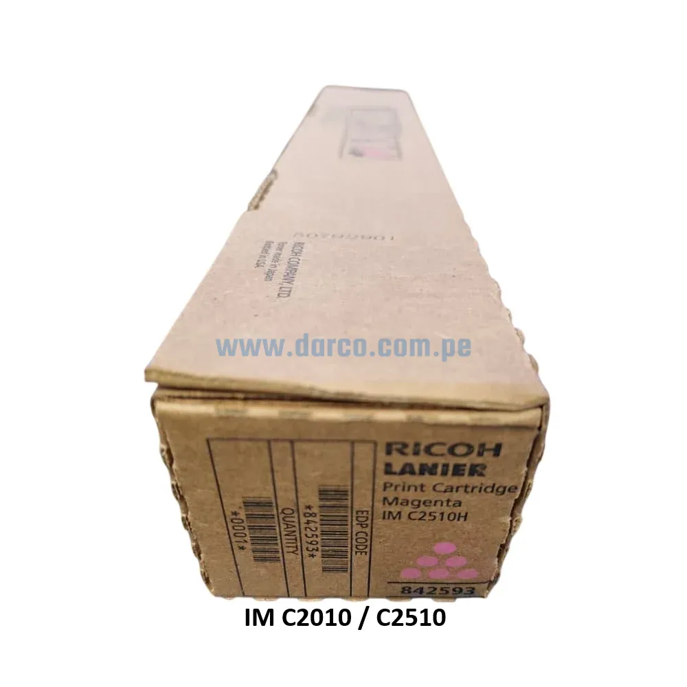 Toner Ricoh IM C2010 / C2510 (842593) Magenta, Para Impresoras Ricoh IM C2010, IM C2510 Rendimineto De 18.000 Paginas. Envios a Nivel Nacional
