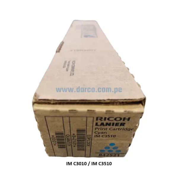 Toner Ricoh IM C3010 / IM C3510 (842521) Cyan, Para Impresoras Ricoh IM C3010, IM C3510 Rendimineto De 28.000 Paginas. Envios a Nivel Nacional