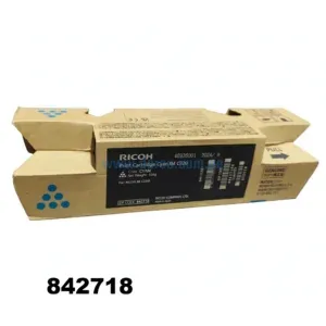 Toner Ricoh IM C320F 842718 Cyan, Para Impresoras Ricoh Multifuncional IM C320F, M C320FW, P C375 Rendimiento De 10.000 Paginas.
