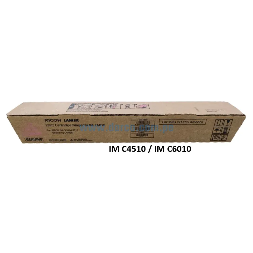 Toner Ricoh IM C4510 / IM C6010 (842544) Magenta🔴, Para Impresoras Ricoh IM C4510 / IM C6010 Alto Rendimiento De 28.000 Paginas.