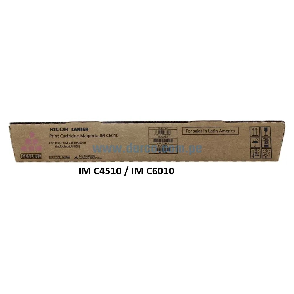Toner Ricoh IM C4510 / IM C6010 (842544) Magenta🔴, Para Impresoras Ricoh IM C4510 / IM C6010 Alto Rendimiento De 28.000 Paginas.