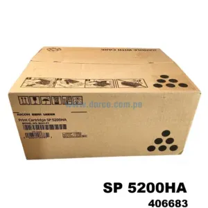 Toner Ricoh SP 5200HA (406683) Negro, Para Impresoras Ricoh Aficio SP 5200DN / SP 5200S / SP 5210DN / SP 5210SF / SP 5210SR Rendimiento De 19.000 Paginas.