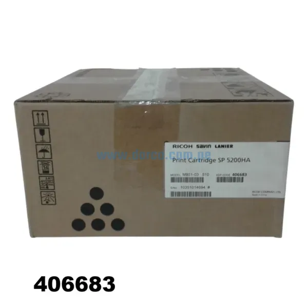 Toner Ricoh SP 5200HA (406683) Negro, Para Impresoras Ricoh Aficio SP 5200DN / SP 5200S / SP 5210DN / SP 5210SF / SP 5210SR Rendimiento De 19.000 Paginas.