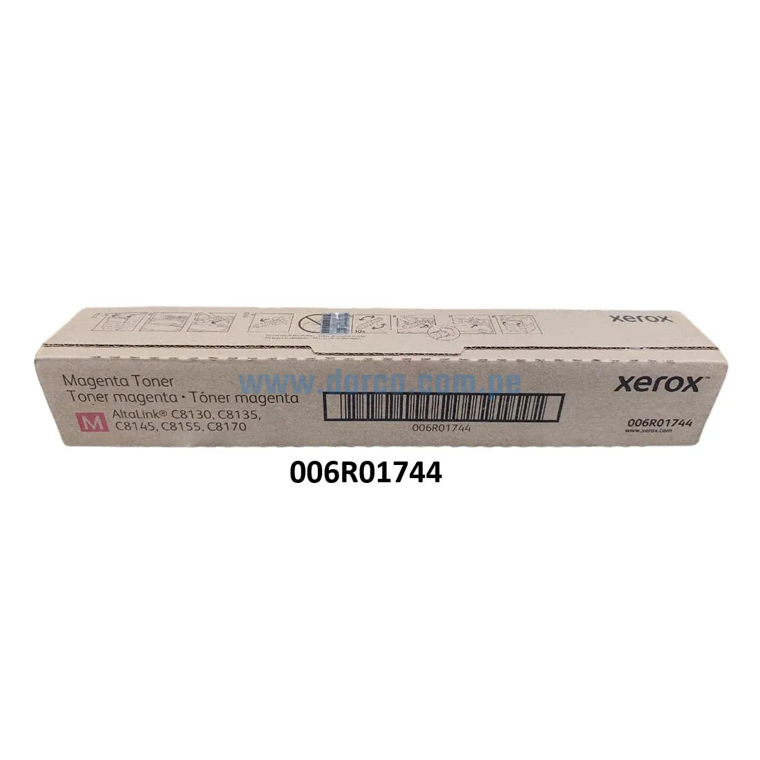 Cartucho De Toner Xerox 006R01744 Magenta, Para impresoras Xerox AltaLink C8130, C8135, C8145, C8155, C8170 Rendimiento 21,000 Páginas.