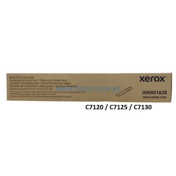 Cartucho De Toner Xerox 006R01828 Negro, Para impresoras Xerox VersaLink C7120, C7125, C7130 Rendimiento 22,200 Páginas.