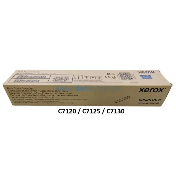 Cartucho De Toner Xerox 006R01828 Negro, Para impresoras Xerox VersaLink C7120, C7125, C7130 Rendimiento 22,200 Páginas.