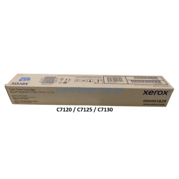 Cartucho De Toner Xerox 006R01829 Cyan, Para impresoras Xerox VersaLink C7120, C7125, C7130 Rendimiento 18,500 Páginas.