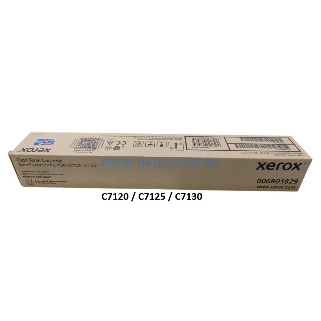 Cartucho De Toner Xerox 006R01829 Cyan, Para impresoras Xerox VersaLink C7120, C7125, C7130 Rendimiento 18,500 Páginas.