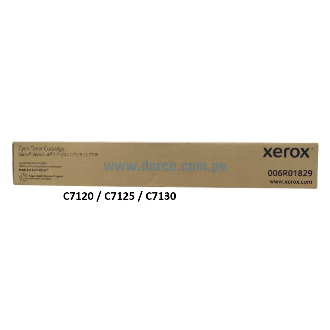 Cartucho De Toner Xerox 006R01829 Cyan, Para impresoras Xerox VersaLink C7120, C7125, C7130 Rendimiento 18,500 Páginas.