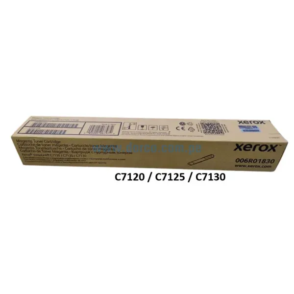 Cartucho De Toner Xerox 006R01830 Magenta, Para impresoras Xerox VersaLink C7120, C7125, C7130 Rendimiento 18,500 Páginas.