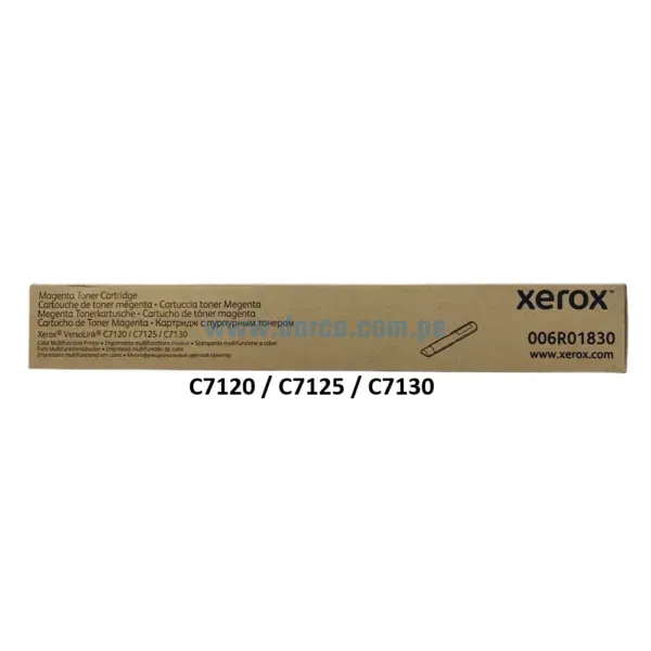 Cartucho De Toner Xerox 006R01830 Magenta, Para impresoras Xerox VersaLink C7120, C7125, C7130 Rendimiento 18,500 Páginas.