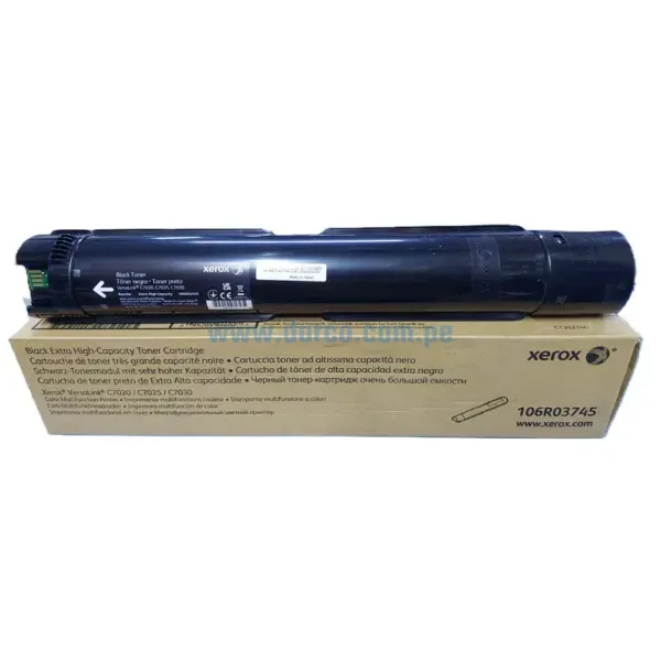 Toner xerox 106R03745 Black, Para impresoras Xerox VersaLink C7020 / C7025 / C7030, Rendimiento 23,600 Páginas. Envios A Nivel Nacional